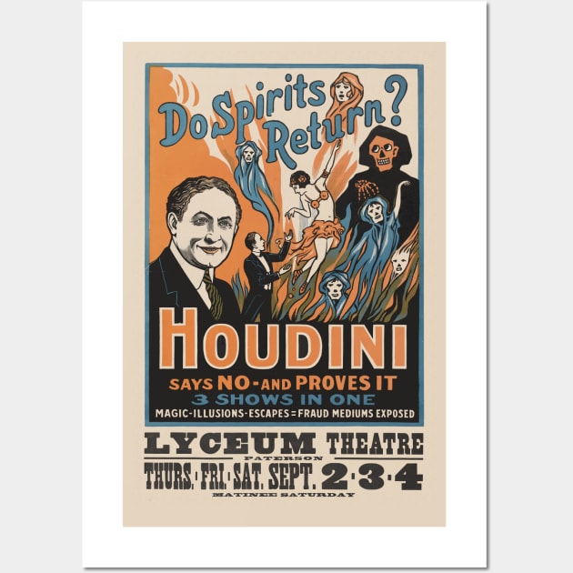 Do spirits return?  Houdini poster Wall Art by CheezeDealer